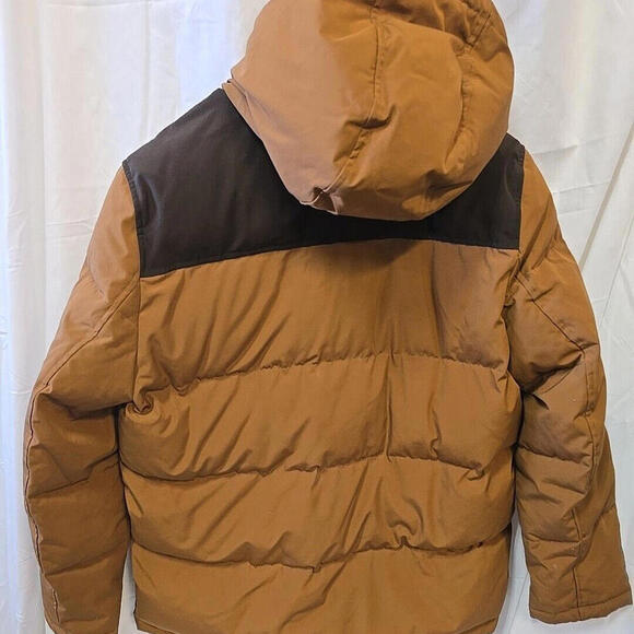 Men's Levi's Quilted Four Pocket Parka Hoody Jacket-Worker Brown-L - Picture 4 of 10